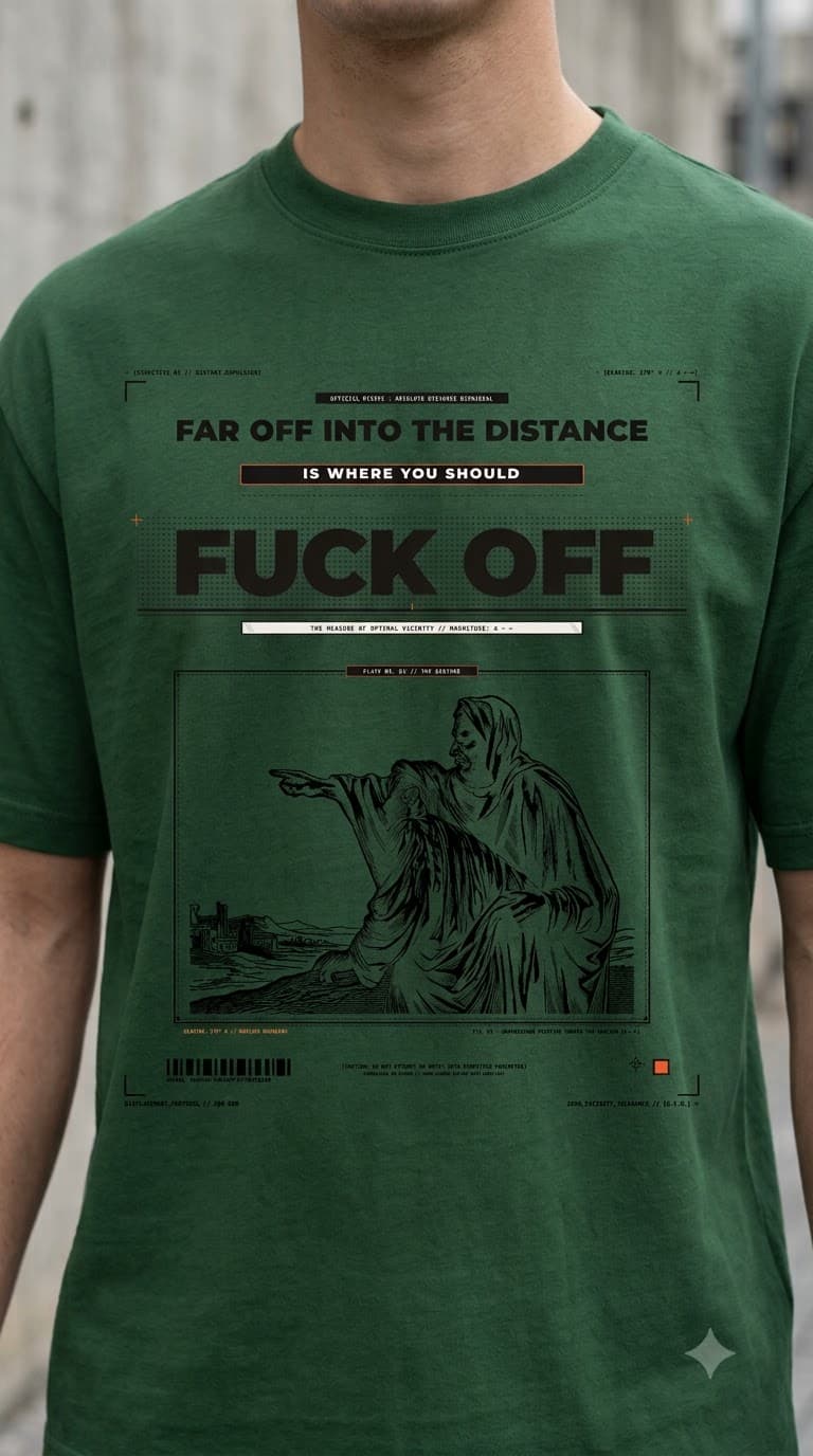 MUDDLY Unisex Oversized Heavyweight Tee (FAROFF) in Bottle Green - 240 GSM French Terry Cotton oversized fit - Detail View