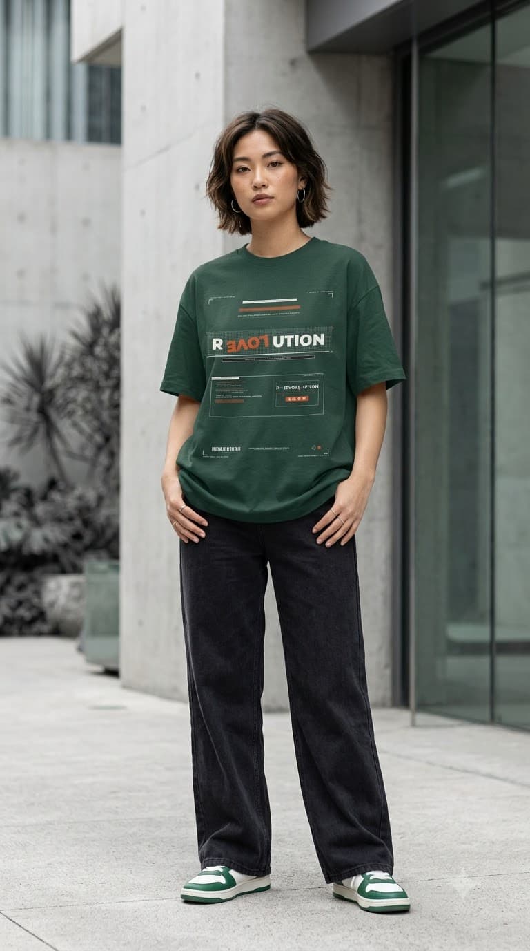 Unisex Oversized Heavyweight Tee (BLACKREVOL)
